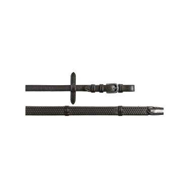 Teugels voor Engelse hoofdstel met nikkel gespen Equestro Zwart