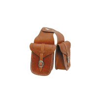 Sacoche avant en cuir Lakota pour selle avec estampage en bordure Naturel Marron Sacoche avant en cuir Lakota pour selle avec estampage en bordure Naturel Marron
