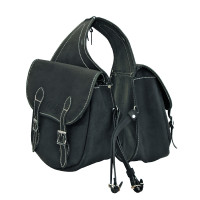 Leren zadeltas voor Lakota klassieke model Zwart