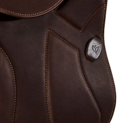 Selle de saut Guttuso avec panneaux en laine Acavallo Marron foncé