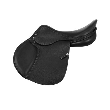 Selle de saut Roma arçon en bois cuir martelé Acavallo Noir