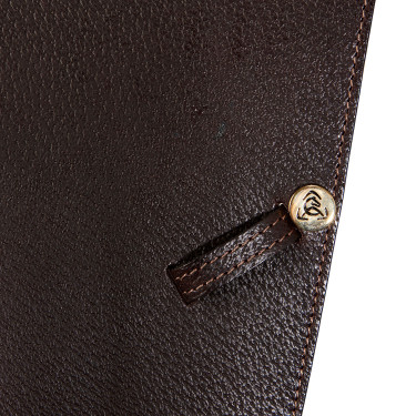 Selle de saut Roma arçon en bois cuir martelé Acavallo Marron foncé