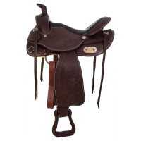 Westernsattel mit Beschlägen aus Edelstahl, genarbtem Leder und floraler Prägung 2815 Denver Donkere olie Bruin Westernsattel mit Beschlägen aus Edelstahl, genarbtem Leder und floraler Prägung 2815 Denver Donkere olie Bruin