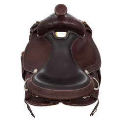Selle western garnitures en acier inoxydable cuir grainé et estampage serpent 2817 Denver Huile foncé Marron Selle western garnitures en acier inoxydable cuir grainé et estampage serpent 2817 Denver Huile foncé Marron