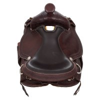 Westernzadel versieringen van roestvrij staal, generfd leer en slangenprint 2817 Denver Donkere olie Bruin