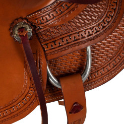 Selle western Wade avec embossage panier McBryan Châtaigne Marron