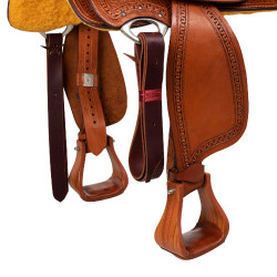 Selle western Wade avec embossage panier McBryan Châtaigne Marron