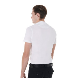 Katoenen T-shirt Equestro voor heren slim fit met Jump-print Wit