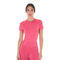 Dames slim fit trainingsshirt techniek Equestro Kamperfoelie Roze Dames slim fit trainingsshirt techniek Equestro Kamperfoelie Roze