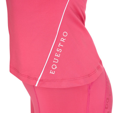 T-shirt technique d'entrainement femme coupe slim Equestro Chèvrefeuille Rose
