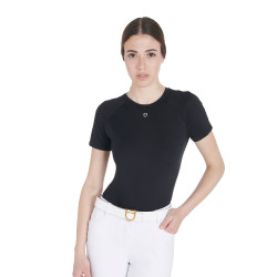 T-shirt technique d'entrainement femme coupe slim Equestro Noir T-shirt technique d'entrainement femme coupe slim Equestro Noir