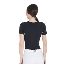 T-shirt technique d'entrainement femme coupe slim Equestro Noir T-shirt technique d'entrainement femme coupe slim Equestro Noir
