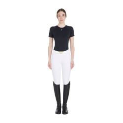 T-shirt technique d'entrainement femme coupe slim Equestro Noir T-shirt technique d'entrainement femme coupe slim Equestro Noir
