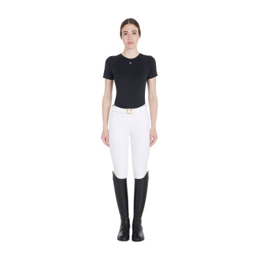 T-shirt technique d'entrainement femme coupe slim Equestro Noir T-shirt technique d'entrainement femme coupe slim Equestro Noir
