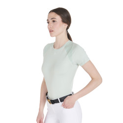 T-shirt technique d'entrainement femme coupe slim Equestro Vert clair