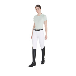 T-shirt technique d'entrainement femme coupe slim Equestro Vert clair