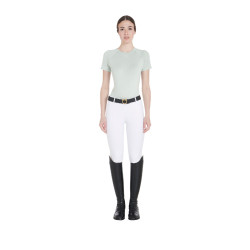 Dames slim fit trainingsshirt techniek Equestro Lichtgroen