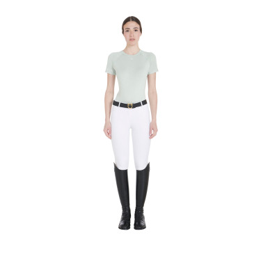 Dames slim fit trainingsshirt techniek Equestro Lichtgroen