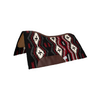 Zadeldek van Nieuw-Zeelandse wolvilt 34x36 cm Pool's Zwart / grijs / rood