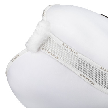 Tapis de selle JS CW-3DS louvre en forme intérieur en fausse laine Acavallo Blanc