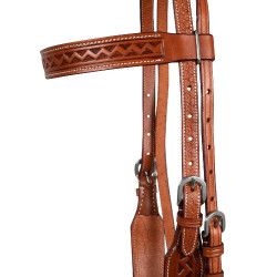 Western hoofdstel met randstempeling McBryan Kastanje Bruin