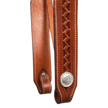 Western hoofdstel met randstempeling McBryan Kastanje Bruin