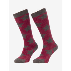Chaussettes LeMieux Fluffies Sasha Star Ember Bordeaux