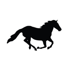 Sticker auto's HKM paard in galop
