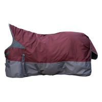 Couverture highneck HKM Yukon 600D doublure lisse Rouge foncé / gris