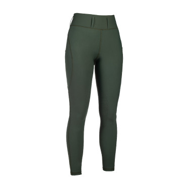 Legging HKM Jil High Waist met siliconen kniestukken Olijfgroen Legging HKM Jil High Waist met siliconen kniestukken Olijfgroen
