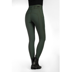 Legging HKM Jil High Waist met siliconen kniestukken Olijfgroen Legging HKM Jil High Waist met siliconen kniestukken Olijfgroen