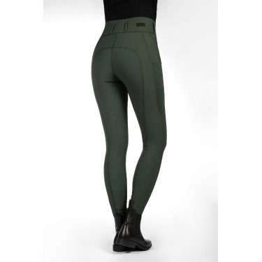 Legging HKM Jil High Waist met siliconen kniestukken Olijfgroen Legging HKM Jil High Waist met siliconen kniestukken Olijfgroen