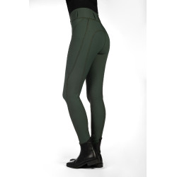Legging HKM Jil High Waist met siliconen kniestukken Olijfgroen Legging HKM Jil High Waist met siliconen kniestukken Olijfgroen