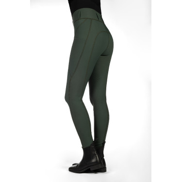 Legging HKM Jil High Waist met siliconen kniestukken Olijfgroen Legging HKM Jil High Waist met siliconen kniestukken Olijfgroen