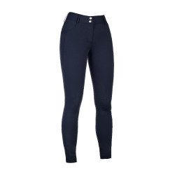 Broek HKM Ari middelhoge taille met siliconen kniestukken Donkerblauw Broek HKM Ari middelhoge taille met siliconen kniestukken Donkerblauw