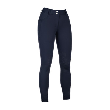 Broek HKM Ari middelhoge taille met siliconen kniestukken Donkerblauw Broek HKM Ari middelhoge taille met siliconen kniestukken Donkerblauw