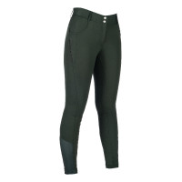 Pantalon HKM Ari taille moyenne fond 1/1 en silicone Vert olive