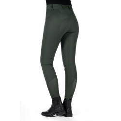 Pantalon HKM Ari taille moyenne fond 1/1 en silicone Vert olive