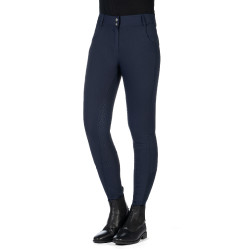 Pantalon HKM Ari taille moyenne fond 1/1 en silicone Bleu foncé