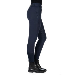 Pantalon HKM Ari taille moyenne fond 1/1 en silicone Bleu foncé