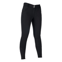 Pantalon HKM Ari taille moyenne fond 1/1 en silicone Noir
