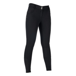 Pantalon HKM Ari taille moyenne fond 1/1 en silicone Noir