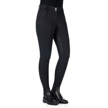 Pantalon HKM Ari taille moyenne fond 1/1 en silicone Noir