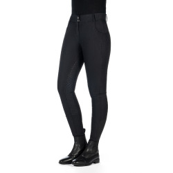 Pantalon HKM Ari taille moyenne fond 1/1 en silicone Noir