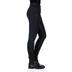 Pantalon HKM Ari taille moyenne fond 1/1 en silicone Noir