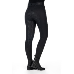 Pantalon HKM Ari taille moyenne fond 1/1 en silicone Noir