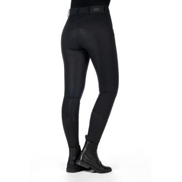 Pantalon HKM Ari taille moyenne fond 1/1 en silicone Noir