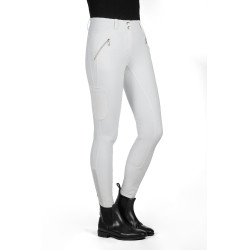 HKM Lia hoge taille broek met volledig siliconen zitvlak Wit HKM Lia hoge taille broek met volledig siliconen zitvlak Wit