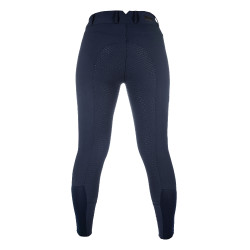 Pantalon HKM Lia taille haute fond 1/1 en silicone Bleu foncé