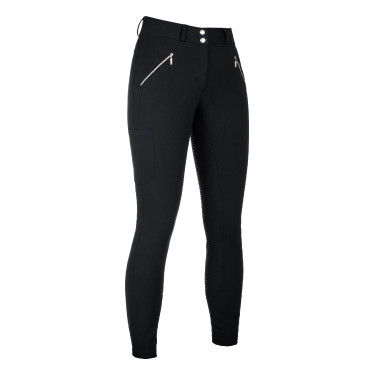 Pantalon HKM Lia taille haute fond 1/1 en silicone Noir